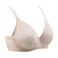 Plus Size Push Up Bra | Floral Lace Mesh Underwire Full Coverage Ultra-Thin