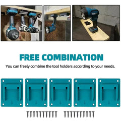 Cordless Drill & Power Tool Wall Mount Holder Compatible with Makita, DeWalt, Bosch & Milwaukee 18V Tools