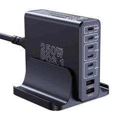 250W GaN 8-Port USB-C Desktop Charger | PD3.1 Fast Charging Station for iPhone Samsung Laptop