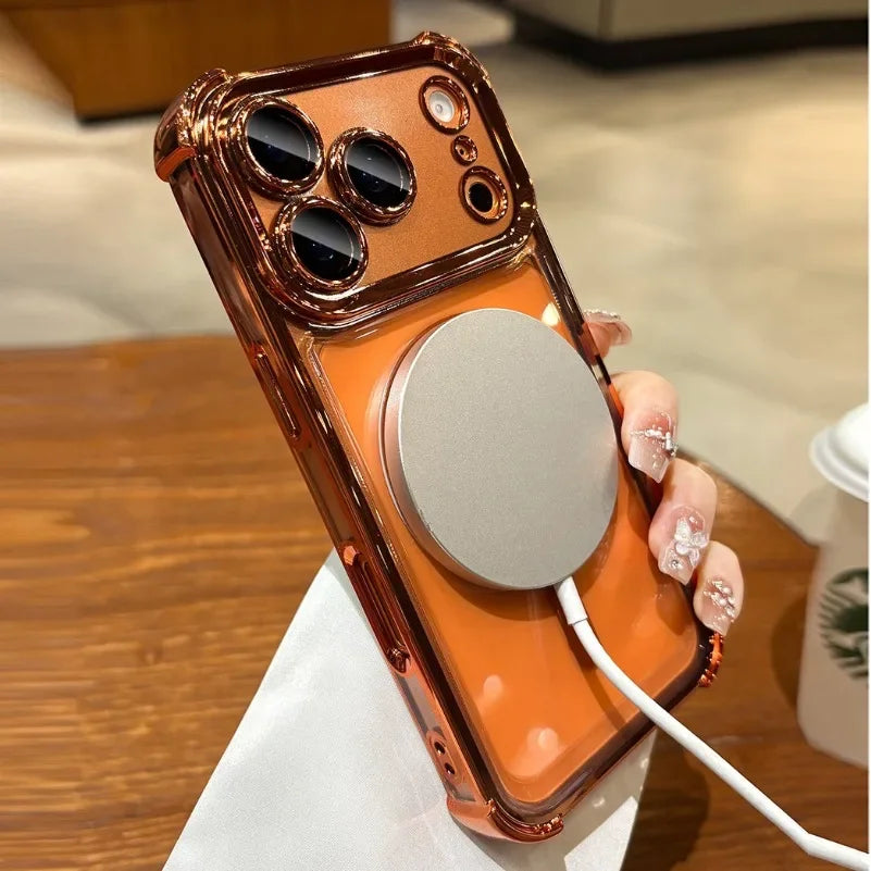 Transparent Airbag Magsafe Shockproof Case for iPhone 17 Series - Phone Cases & Covers