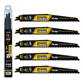 9 Inch Bi Metal Reciprocating Saw Blades 5PCS – Wood & Nail-Embedded Wood Cutting
