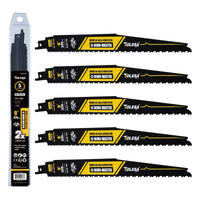 9 Inch Bi Metal Reciprocating Saw Blades 5PCS – Wood & Nail-Embedded Wood Cutting