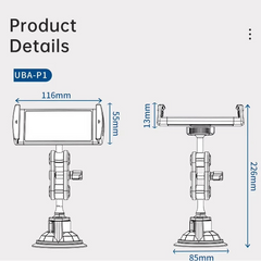 Aluminum Alloy Car Tablet Support 360° Rotation by Snagg A Tablet Holder