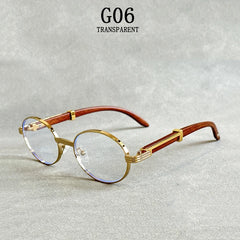 Luxe Oval Wooden Sunglasses by Snagg A Shades