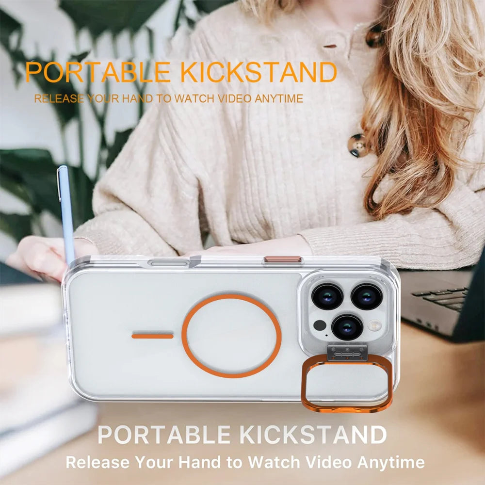 Invisible Lens Clear Acrylic Stand MagSafe Phone Case – iPhone 14 Series - Cases & Covers