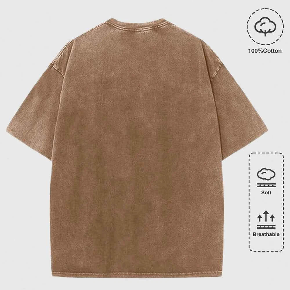 Women's "Change, Never Look Back" Washed T-Shirt | Cotton Oversize Summer Casual O-Neck Top