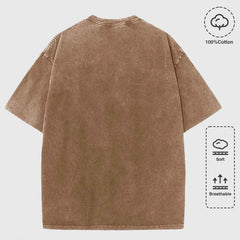 Women's "Change, Never Look Back" Washed T-Shirt | Cotton Oversize Summer Casual O-Neck Top
