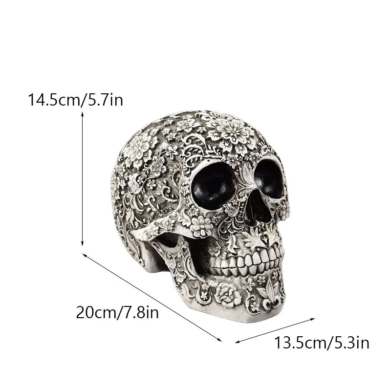 Floral Skull Resin Sculpture by Snagg A Sculpture