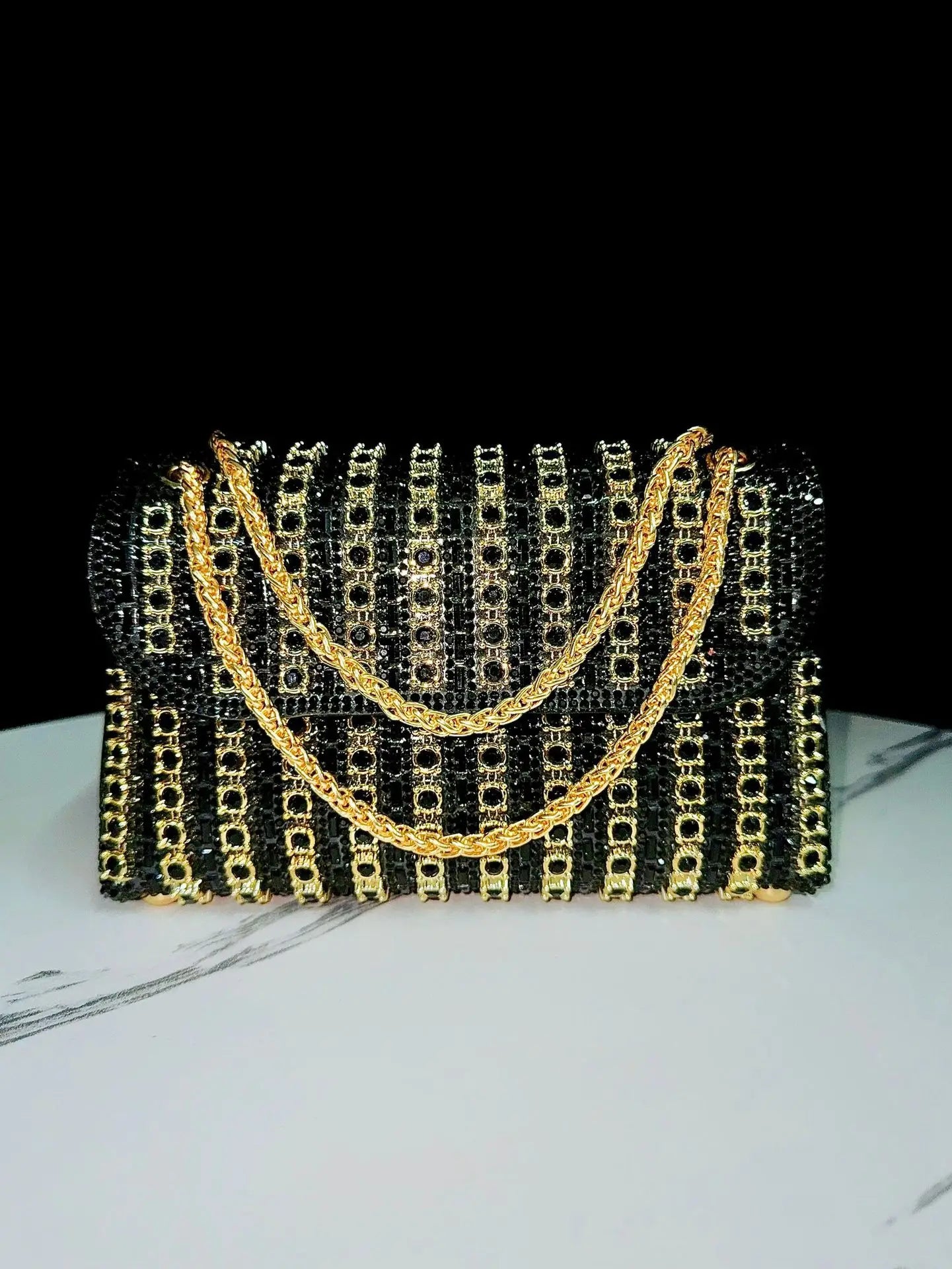 Luxury Full Rhinestone Rectangular Clutch by Snagg It Purses
