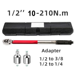 10–210 Nm Torque Wrench 1/2" – Precise Reversible Ratchet for Bicycle, Motorcycle & Automotive