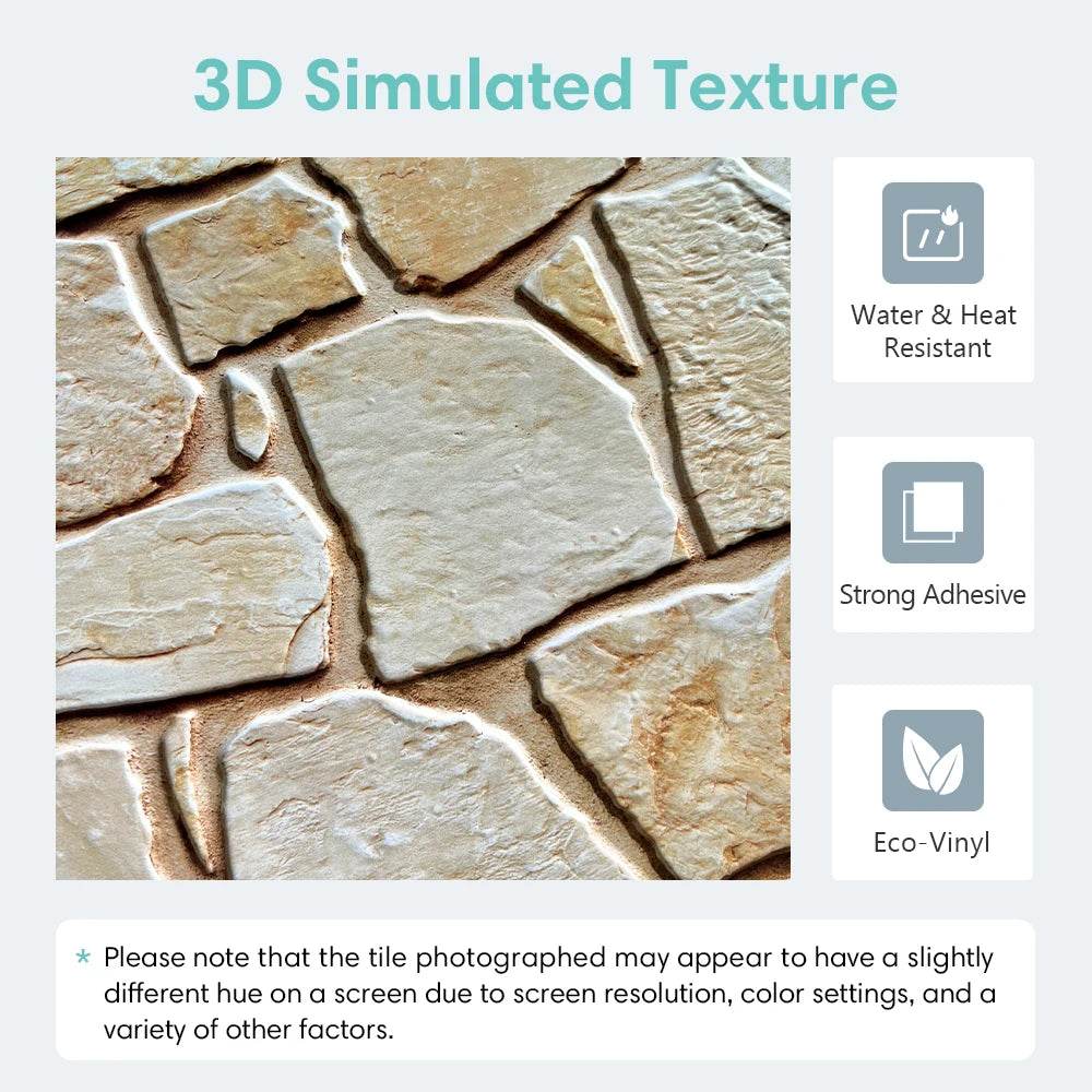 3D Faux Stone Tile Stickers - SnaggIt