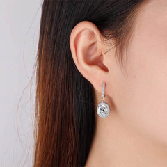 4CT True Pink Oval Moissanite Drop Earrings - SnaggIt