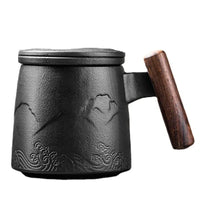 Ceramic Tea Mug with Wooden Handle by Snagg A Cup