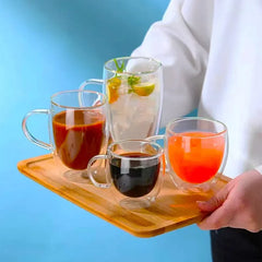 Heat Resistant Double Wall Glass Mug For Coffee by Snagg A Cup
