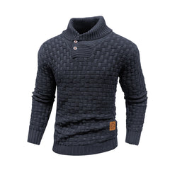 Men’s Waffle-Knit Turtleneck Pullover | Smart-Casual Thermal Winter Top