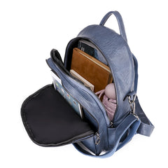 Soft PU Leather Multifunctional School Backpack