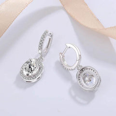 4CT True Pink Oval Moissanite Drop Earrings - SnaggIt