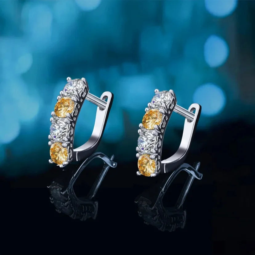 Genuine Moissanite Hoop Earrings by Snagg An Earring