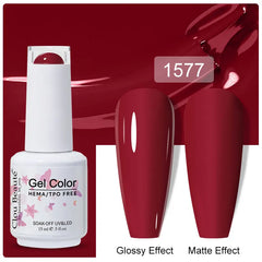 Professional 15ml HEMA & TPO Free Gel Polish – High-Performance Red & Multi Tone Semi Permanent Varnish