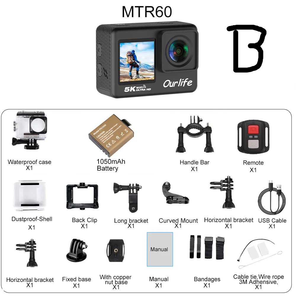 5K Action Camera – 30M Waterproof Sports Cam with Touch LCD by Snagg A Portable Camera