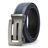 Luxury Men’s Automatic Leather Belt — Genuine Adjustable Strap (110–130cm) - Blue / 110cm - Others In Fashion