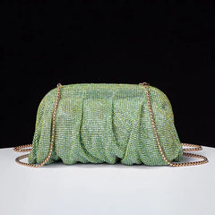 Shiny Rhinestone Crystal Fold Evening Clutch by Snagg It Purses