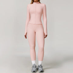 Women's 2/3-Piece Long Sleeve Yoga Suit | Sports Bra Running Workout Gym Tracksuit Athletic Wear