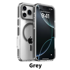 Luxury PE Striped Border MagSafe Phone Case – iPhone 16 Series - Grey / Pro - Cases & Covers