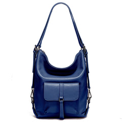 100% Genuine Leather 2-in-1 Shoulder Bag & Backpack – Large Capacity Multifunction Satchel for Women