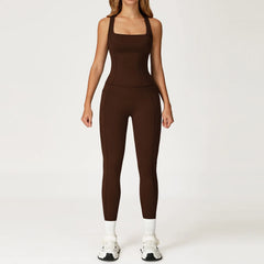 Women's 2-Piece Yoga Tracksuit | Push-Up Bra & High Waist Leggings Gym Fitness Sportswear