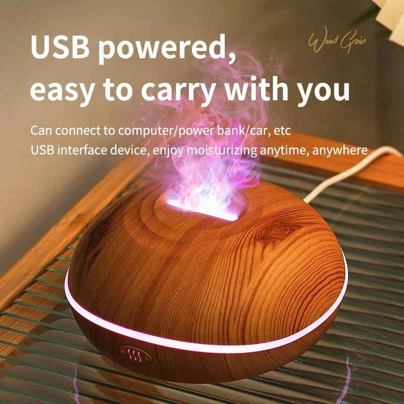 Small Aroma Humidifier flame Equipped with colorful lighting function