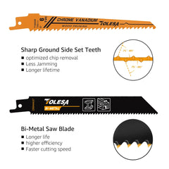 10PCS 6” Reciprocating Saw Blades – Wood, Metal & PVC Cutting Sawzall Blades