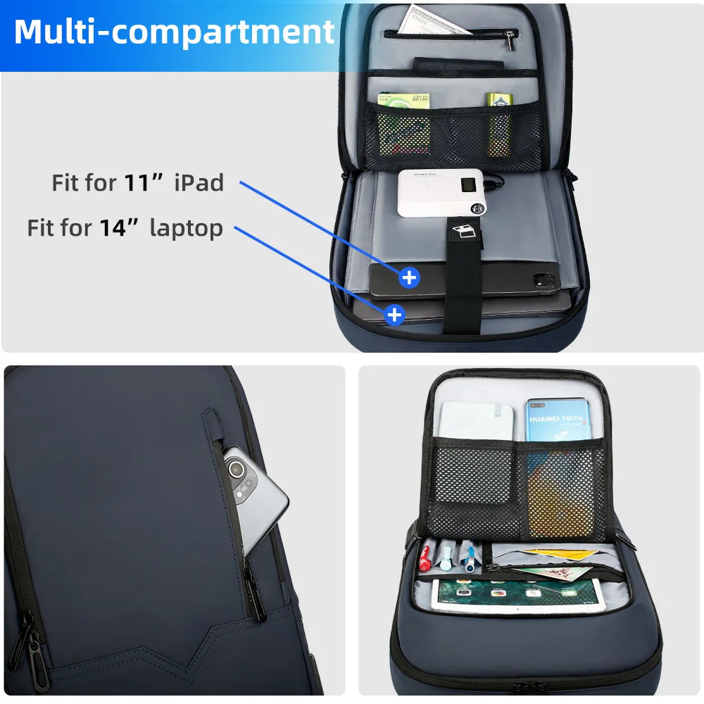 Slim Waterproof Business Backpack 15.6" with USB Charging Port