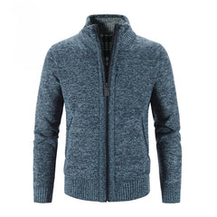Men’s Single Breasted Knit Cardigan | Slim Fit Mandarin Collar Sweater Coat