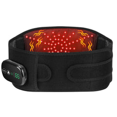 Red Light Heating Vibration Waist Massage Belt – Cordless Lumbar Support & Heat Therapy Brace