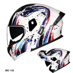Dual Lens Flip-Up Full Face Motorcycle Helmet by Snagg A Motorcycle Helmet