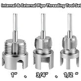 Integrated Internal & External Pipe Threader Kit | Heavy Duty 1/2", 3/4" & 1" Drill-Compatible Threading Tool