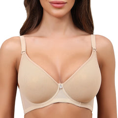 Plus Size T-Shirt Bra | Full Coverage Mesh Plunge Push Up Lightly Lined