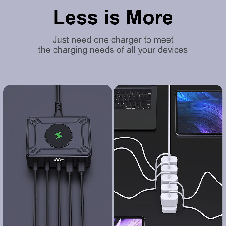 Digital Display USB C Fast Charging Station with PD 100W by Snagg A Charging Station