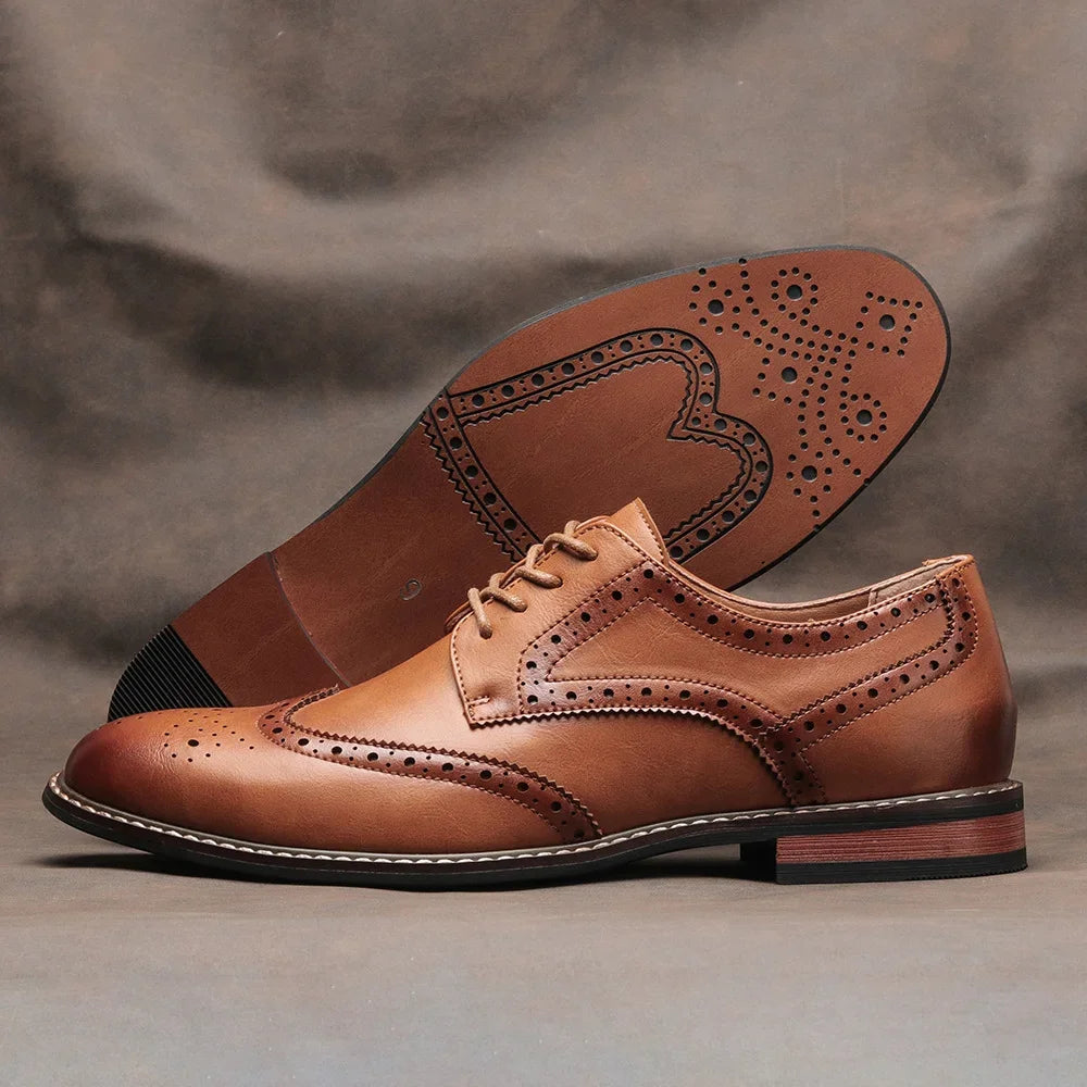 Men’s Brogue Dress Shoes – Lace-Up Formal Wedding & Social Shoes by Snagg A Shoes