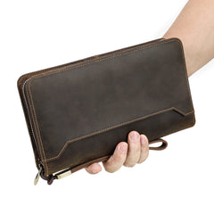 Genuine Leather Family Passport Wallet with AirTag Slot – Boarding Pass, Card & Pen Holder