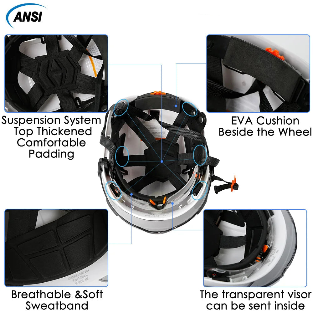 Safety Helmet With Bluetooth Earmuffs Double Visors Reflective Stickers by Snagg A Safety Helmet