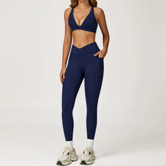 Women's 2-Piece Yoga Tracksuit | Push-Up Bra & High Waist Leggings Gym Fitness Sportswear