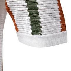 Men's Ribbed Knit Striped Polo | High Utility Breathable Casual Wear