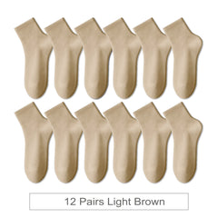 12 Pair Soft Cotton Ankle Colourful Socks Everyday Breathable Set