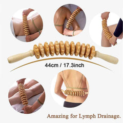 Curved Wood Therapy Massage Roller Stick