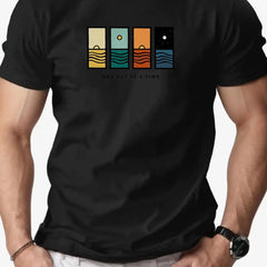 Men's "One Day At A Time" Graphic Tee | Casual Summer Breathable T-Shirt