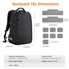 18L/10L Lightweight Waterproof Camera Backpack – DSLR & Laptop Travel Bag