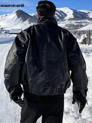 Oversized Waterproof & Windproof Faux Leather Jacket by Snagg A Jacket