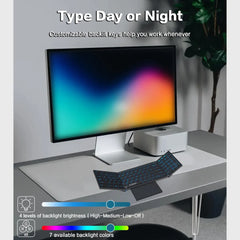 Full Size RGB Backlit Folding Keyboard | Integrated Touchpad & Numeric Keypad